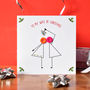 'Kissing Under Mistletoe' Button Christmas Card, thumbnail 9 of 11