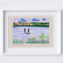 Paddleboarding Art Print Stand Up Paddle Board Lake Scene Poster, thumbnail 2 of 9