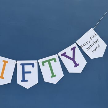 Personalised Fifty Birthday Banner : 50th Birthday Party Decoration, 4 of 7