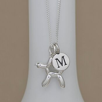 Personalised Sterling Silver Balloon Dog Necklace, 2 of 5