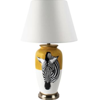 Zebra Lamp With White Shade, 3 of 3
