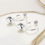 Sterling Silver Heart Stud Hoop Earrings, thumbnail 2 of 4