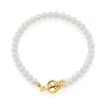 Personalised Pearl T Bar Bracelet, 2 of 6