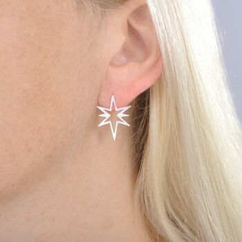 Sterling Silver Mismatched Northern Star Earrings, 5 of 12