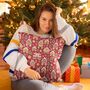 Red Gingerbread House Christmas Cushion, thumbnail 1 of 7