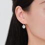 Sterling Silver Hammered Disks Dangle Drop Earrings, thumbnail 5 of 11