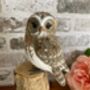 Hand Carved Wooden Owl Figurine Woodland Home Decor Ornament Figurine Gift, thumbnail 2 of 8