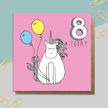 Unicorn Age Card: Ages One To 10, 8 of 10