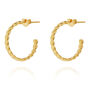 The Gold Ada Plaited Hoop Earrings, thumbnail 2 of 4
