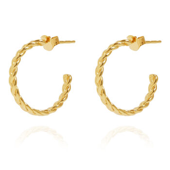 The Gold Ada Plaited Hoop Earrings, 2 of 4