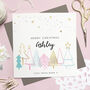 Personalised Merry Christmas Foiled Card Pink, thumbnail 1 of 3