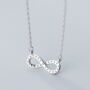 Sterling Silver Crystal Infinity Symbol Pendant Necklace, thumbnail 3 of 4