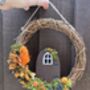 Autumn Dried Flower Fairy Door Decor, thumbnail 2 of 4