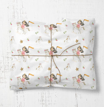 Princess Horse Wrapping Paper Roll Or Folded, 2 of 5