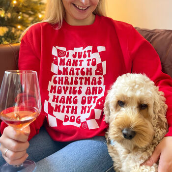 I Want To Hang Out With My Dog Christmas Jumper, 4 of 4