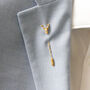 Stag Tie Pin/Twist – Silver/Gold Vermeil Plated, thumbnail 2 of 4