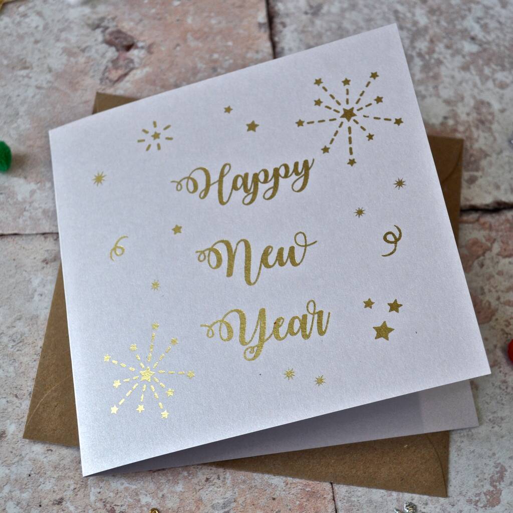 Gold Foiled Happy New Year Card By Sweet Pea Design ...