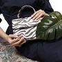 Leather Animal Zebra Print Crossbody Handbag, thumbnail 2 of 12