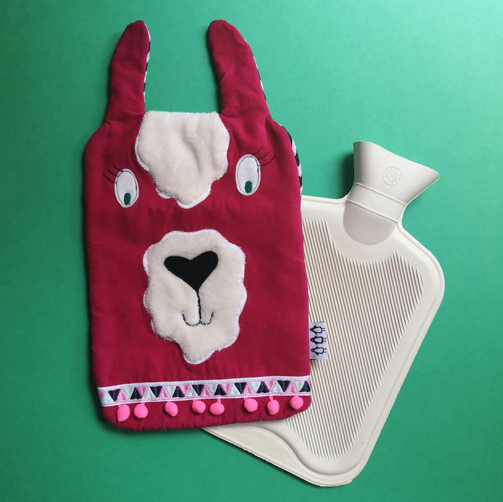 Llama Hot Water Bottle By terri leahy