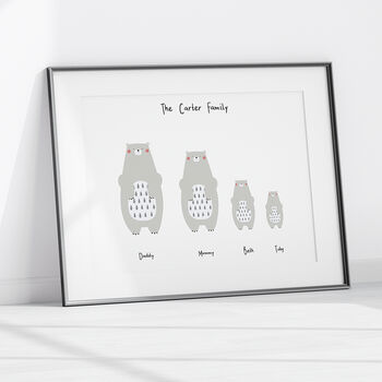 Personalised Family Print With Polar Bears, 4 of 5