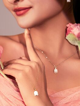 Sterling Silver Simple White Lilly Of The Valley Jewelry Set, 10 of 10
