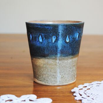 Stoneware Mug Tumbler Turquoise Or Navy Blue, 4 of 8