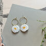 Daisy Embroidered Fabric Earrings, thumbnail 2 of 3