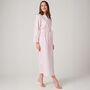 Women's 'Shell Pink' Cotton Satin Stripe Robe, thumbnail 3 of 5