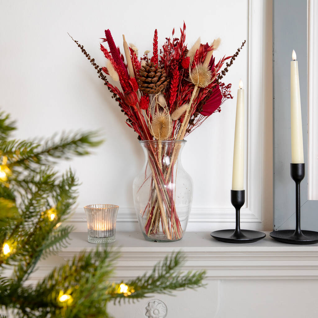 Christmas Reds Dried Flower Bouquet By Glenstocken Herb and Plant Co Christmas Reds