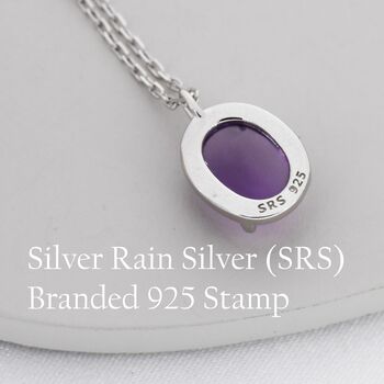 Genuine Amethyst Crystal Oval Necklace, 5 of 12