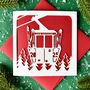 Ski Lift Personalised Family Christmas Card, thumbnail 2 of 6