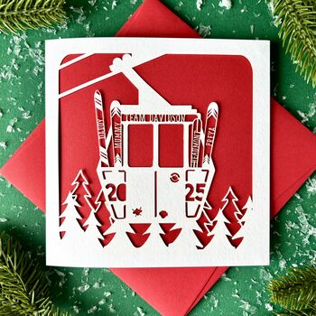 Ski Lift Personalised Family Christmas Card, 2 of 6
