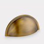 Modern Solid Brass Drawer Cup Handle, thumbnail 4 of 9