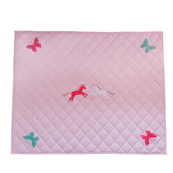 Girl's Unicorn And Butterfly Pink Floor And Play Mat, 3 of 5
