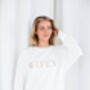 Embroidered Wifey Jumper With Optional Personalisation, thumbnail 3 of 9