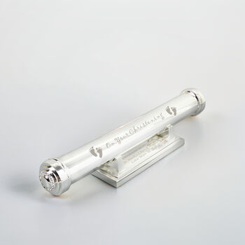 Personalised Christening Silver Plated Certificate Hold, 2 of 4