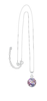 Real Flower Round Pendant Necklace In Silver, 5 of 11