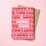 I Love You Greeting Card Pink, thumbnail 1 of 3