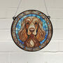 Cocker Working Brown Stained Glass Effect Suncatcher, thumbnail 1 of 3