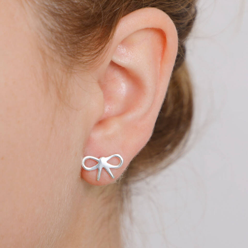 INKGLOW - 925 Sterling Silver Bow Earrings | YesStyle