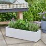 Mela Wide White Ribbed Planter, thumbnail 1 of 5