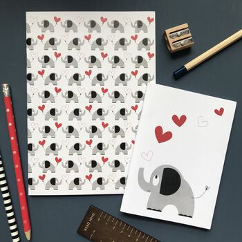 Elephant And Heart Notebook Or Notebook Set, 2 of 9