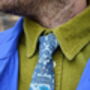 Mens Tonal Blues Bold Floral Print Slim Style Tie, thumbnail 8 of 12