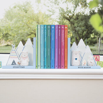 Personalised Kids Bear Camp Bookends, 2 of 6