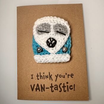 Camper Van Crochet Birthday Card Handmade, 7 of 8
