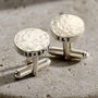 Personalised Large Textured Silver Cufflinks, thumbnail 2 of 5