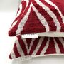 Oblong Velvet Ikat Cushion Red Decoration, thumbnail 2 of 8