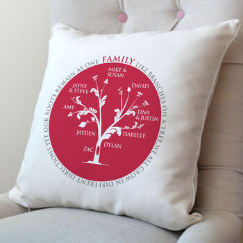 Personalised Family Tree Circle Cushion, 4 of 6