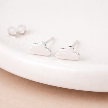 Sterling Silver Cloud Stud Earrings – 6mm, 3 of 8