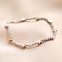 Stainless Steel Star Beaded Bracelet In Rose Gold, thumbnail 1 of 3